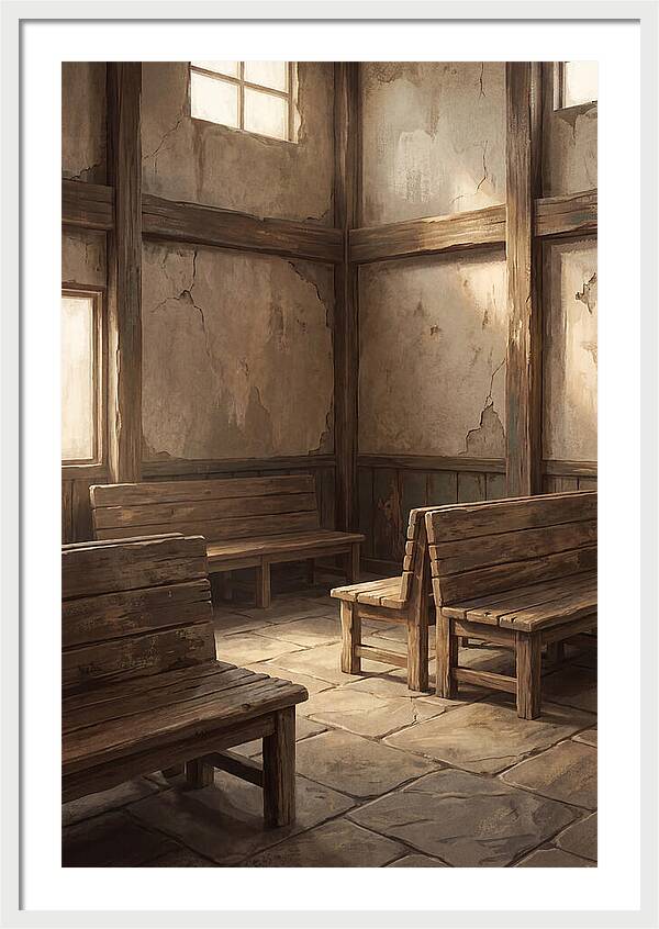 Vintage Train Station Waiting Room