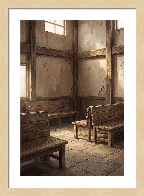 Vintage Train Station Waiting Room