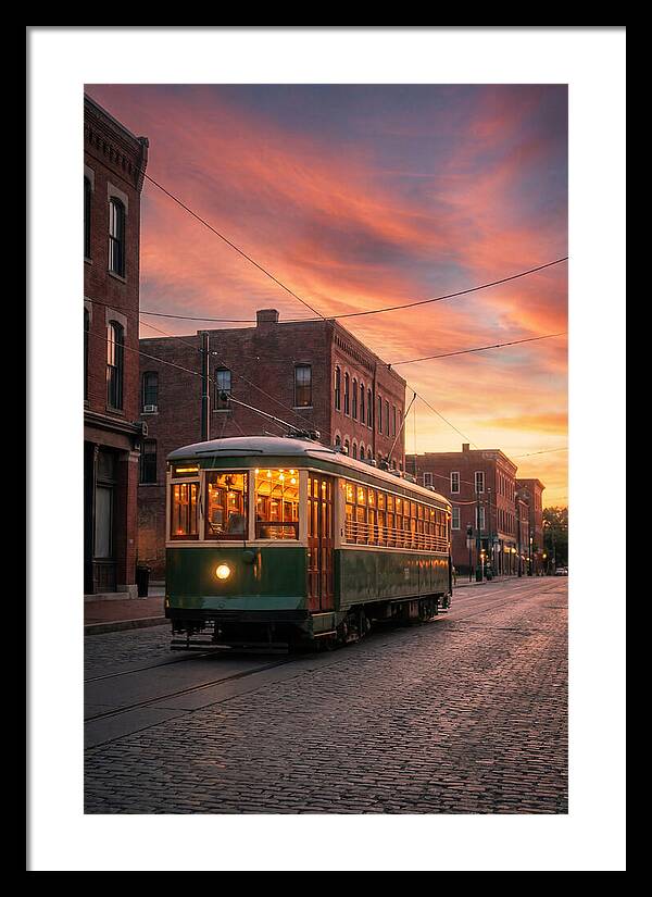 Vintage Trolley Car At Sunset