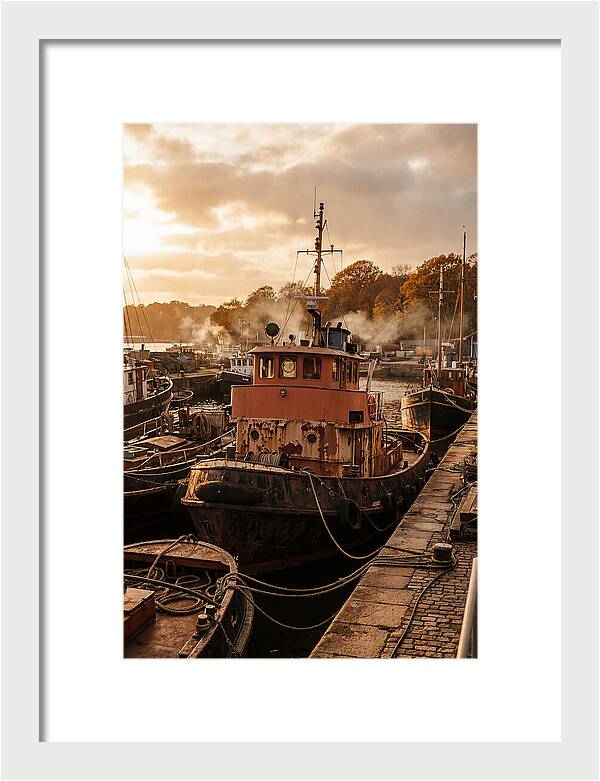 Vintage Tugboat At Dusk