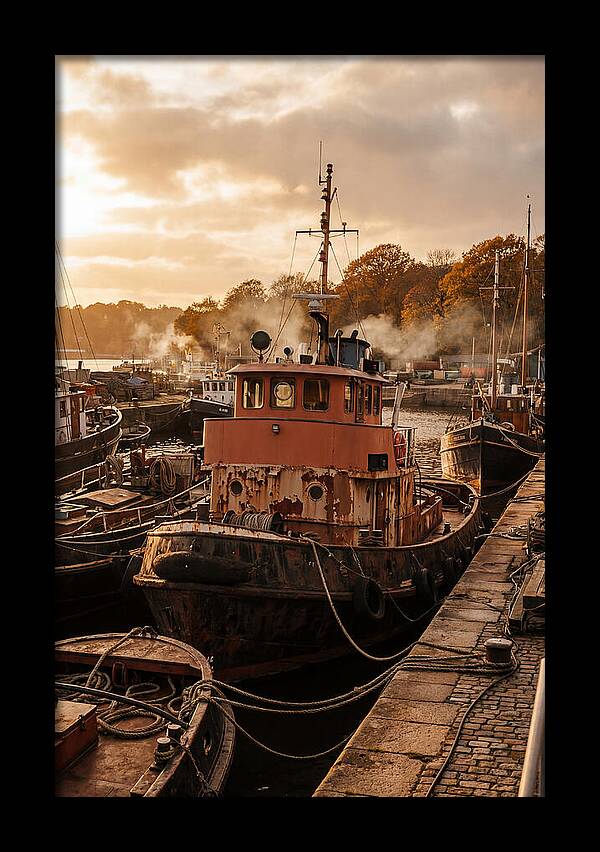 Vintage Tugboat At Dusk