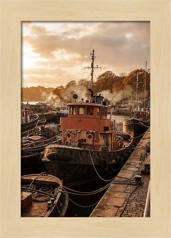Vintage Tugboat At Dusk