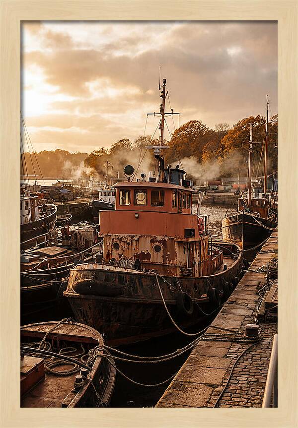 Vintage Tugboat At Dusk