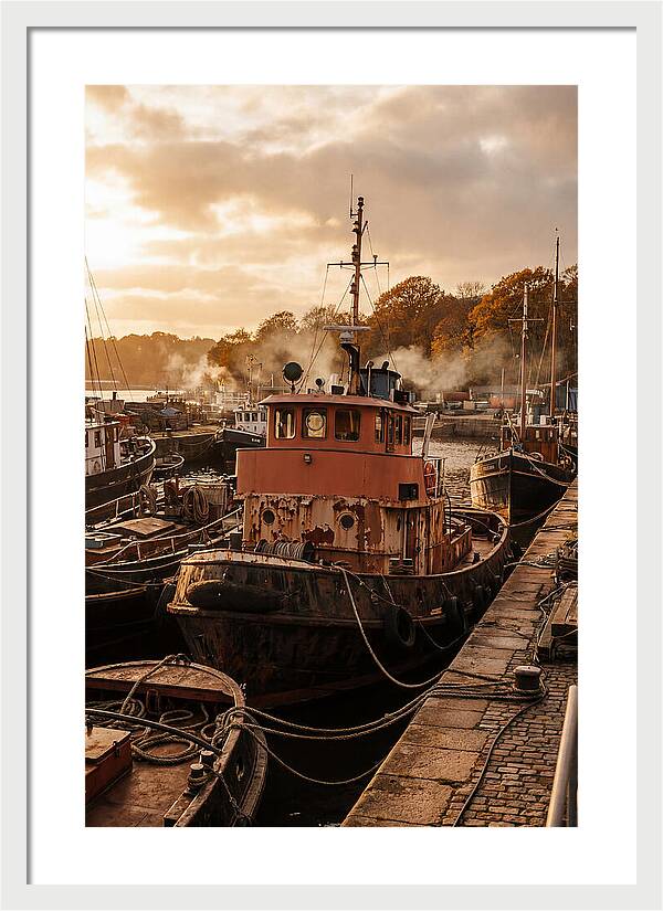 Vintage Tugboat At Dusk