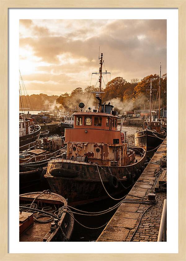 Vintage Tugboat At Dusk
