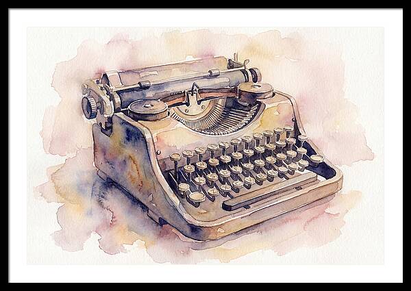Vintage Typewriter Watercolor
