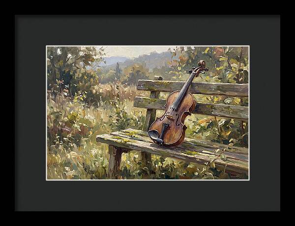 Vintage Violin On A Bench