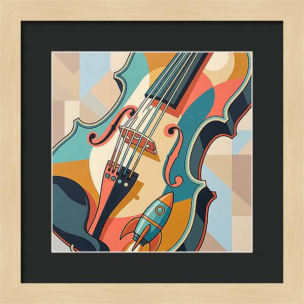 Vintage Violin With Rocket