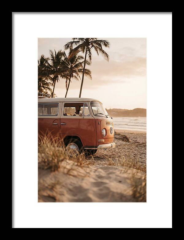 Vintage Volkswagen Bus At Sunset