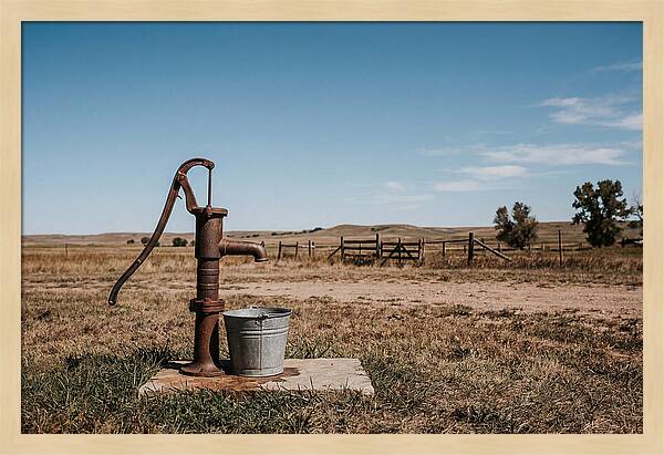 Vintage Well Pump In The Countryside
