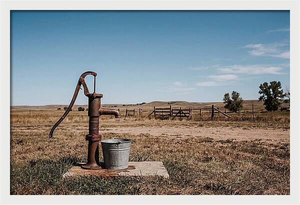 Vintage Well Pump In The Countryside