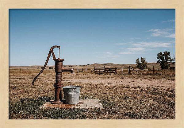 Vintage Well Pump In The Countryside