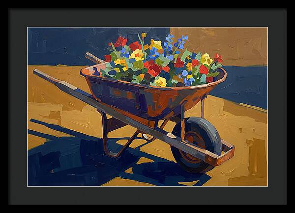 Vintage Wheelbarrow Filled With Flowers