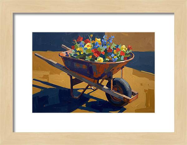 Vintage Wheelbarrow Filled With Flowers