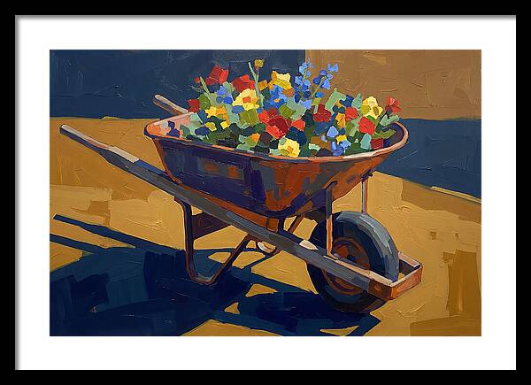 Vintage Wheelbarrow Filled With Flowers