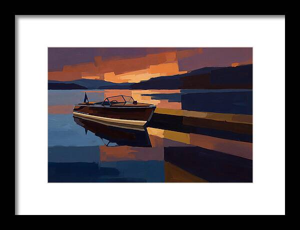 Vintage Wooden Boat At Sunset