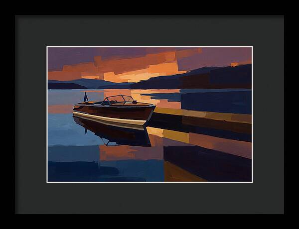 Vintage Wooden Boat At Sunset