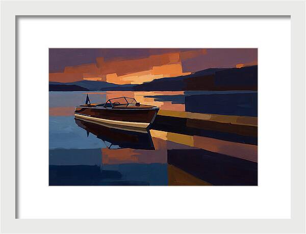 Vintage Wooden Boat At Sunset