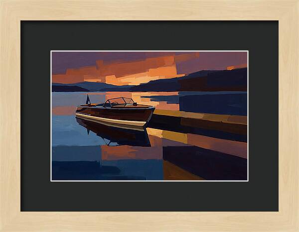 Vintage Wooden Boat At Sunset