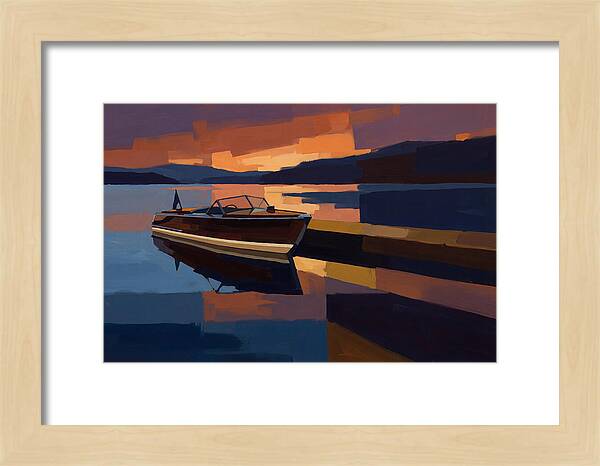 Vintage Wooden Boat At Sunset