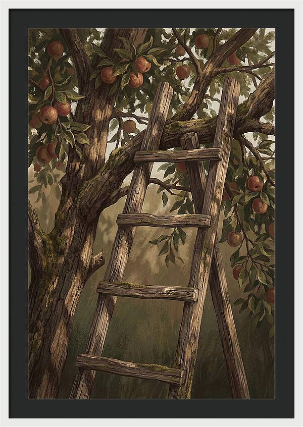 Vintage Wooden Fruit Picking Ladder