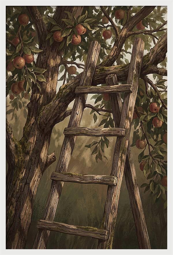 Vintage Wooden Fruit Picking Ladder