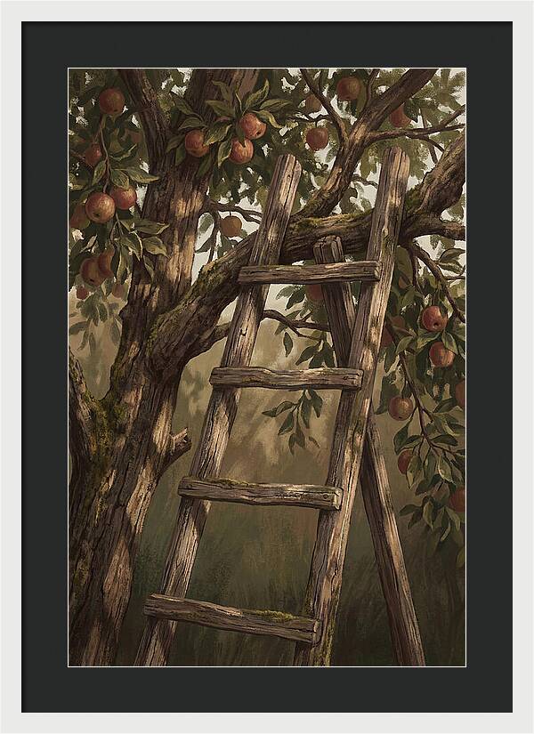 Vintage Wooden Fruit Picking Ladder