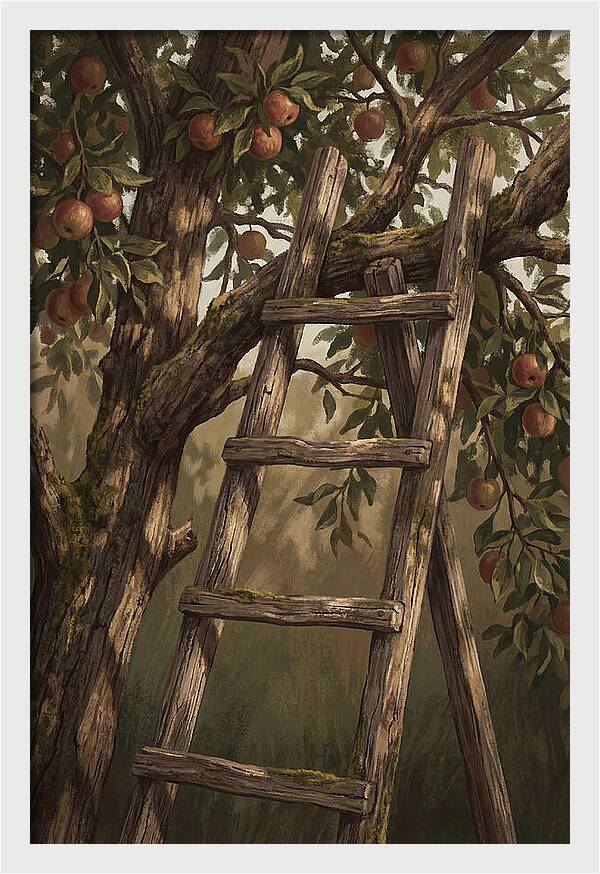 Vintage Wooden Fruit Picking Ladder