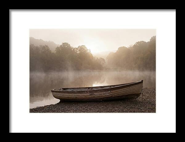 Vintage Wooden Rowboat At Dawn