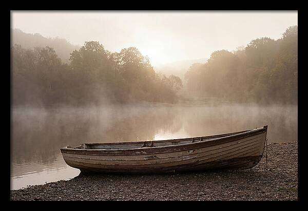 Vintage Wooden Rowboat At Dawn