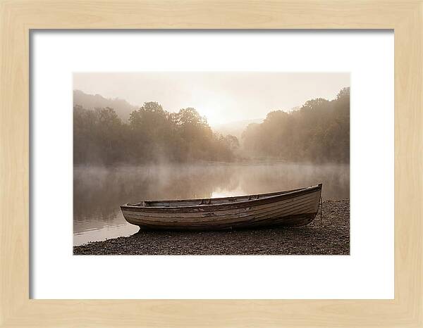 Vintage Wooden Rowboat At Dawn