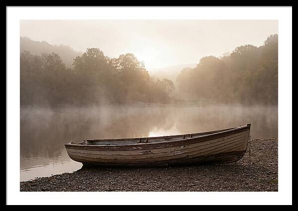 Vintage Wooden Rowboat At Dawn