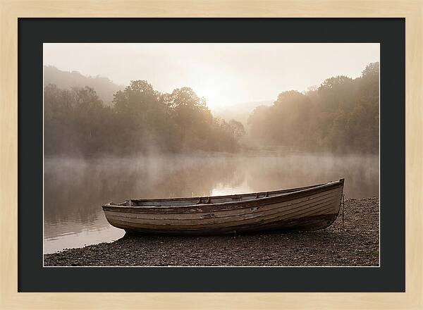 Vintage Wooden Rowboat At Dawn