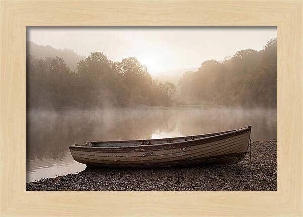Vintage Wooden Rowboat At Dawn