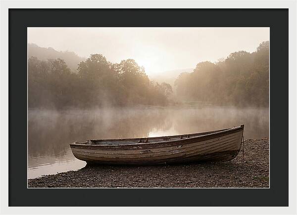 Vintage Wooden Rowboat At Dawn