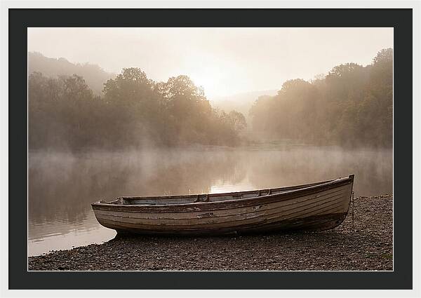 Vintage Wooden Rowboat At Dawn