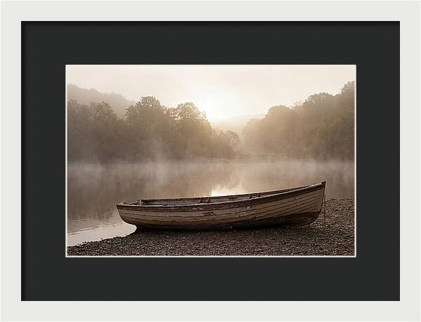 Vintage Wooden Rowboat At Dawn