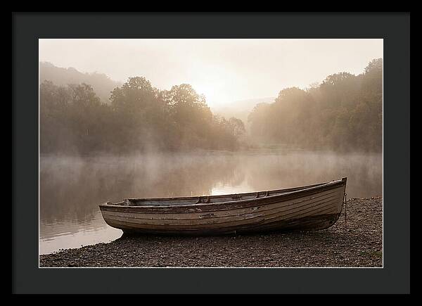 Vintage Wooden Rowboat At Dawn