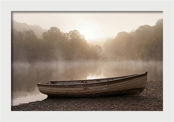 Vintage Wooden Rowboat At Dawn