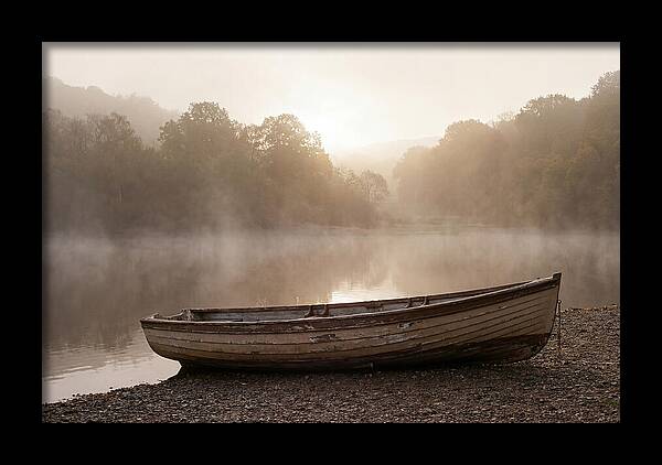 Vintage Wooden Rowboat At Dawn