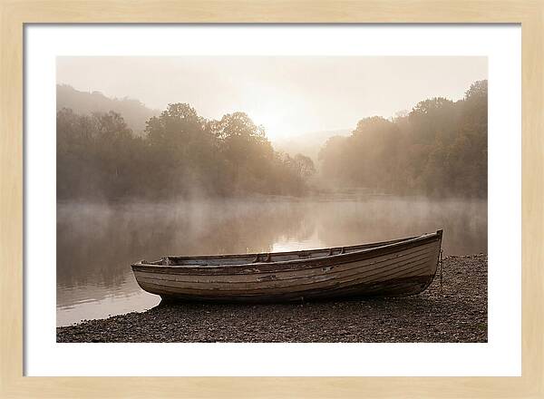 Vintage Wooden Rowboat At Dawn