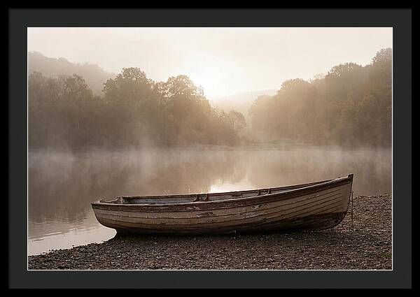 Vintage Wooden Rowboat At Dawn