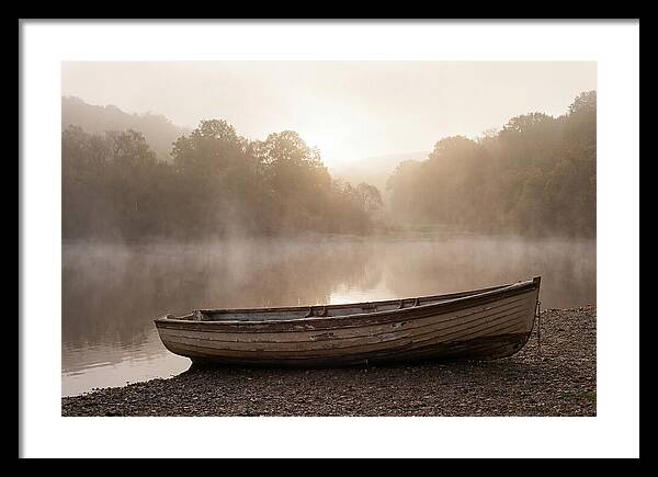 Vintage Wooden Rowboat At Dawn