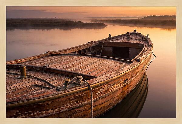 Vintage Wooden Water Taxi At D Carlos Medina