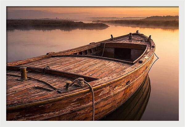Vintage Wooden Water Taxi At D Carlos Medina