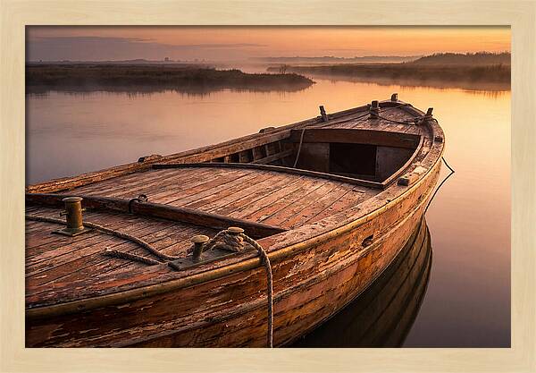Vintage Wooden Water Taxi At D Carlos Medina