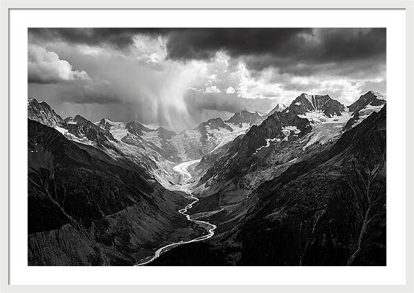 Vintgar Gorge Vista In Black And White
