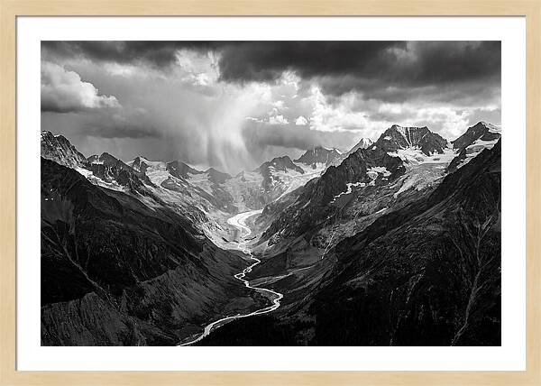 Vintgar Gorge Vista In Black And White