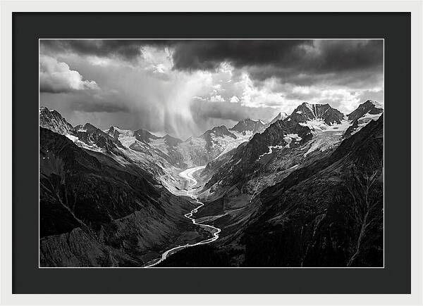 Vintgar Gorge Vista In Black And White