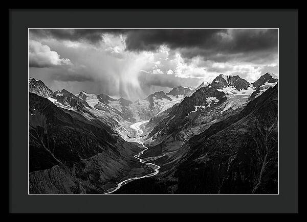 Vintgar Gorge Vista In Black And White